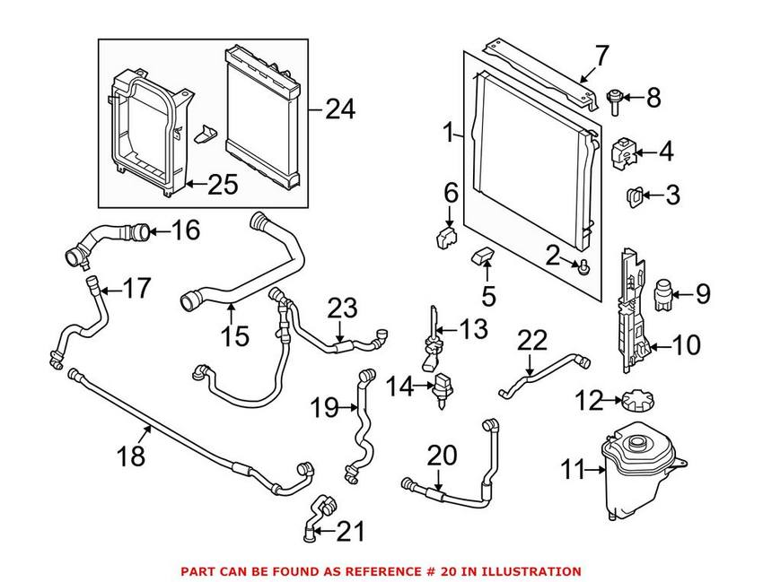 BMW Engine Coolant Hose 17127805600